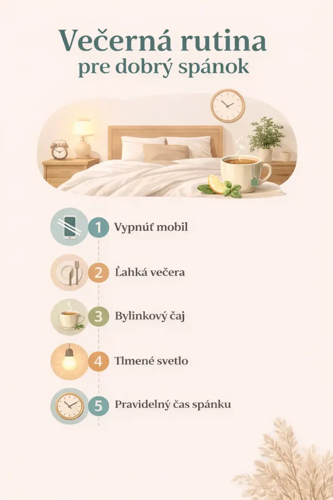 kompletný sprievodca pre dobrý spánok, infografika, ako si zlepšiť spánok, večerné rituály pre lepší spánok,