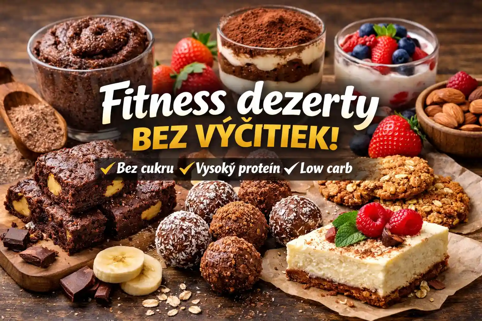 Fitness dezerty bez výčitiek – zdravé brownies, proteínové guľky, tiramisu a ovsené cookies